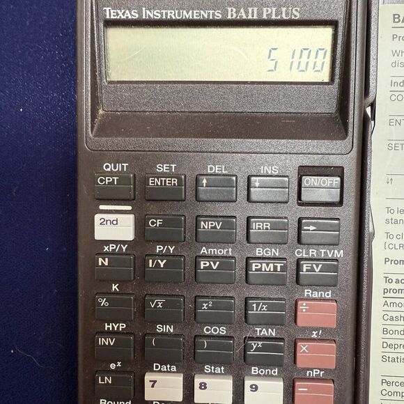 Texas Instruments BA II Plus Advanced Business Analyst Calculator Reference Work - Picture 3 of 4